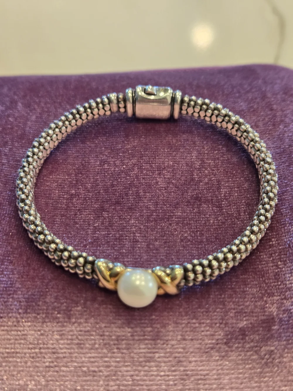 LAGOS Two-Tone Pearl Bracelet with 18k Gold X Accents
